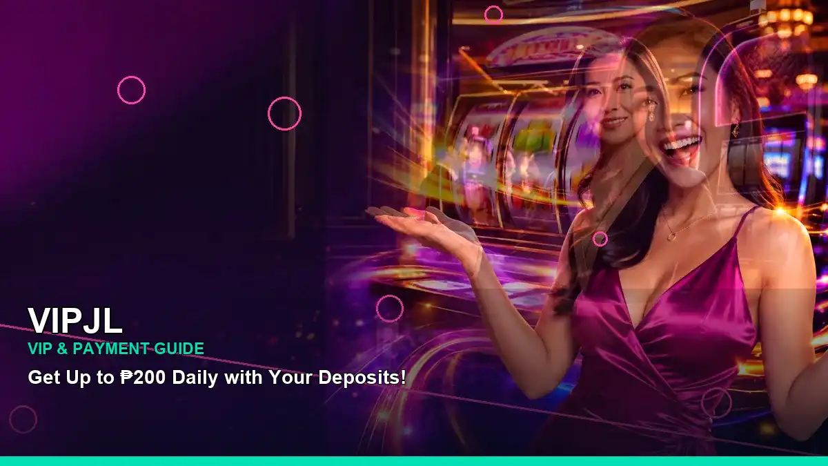VIPJL neon-lit slot games arranged for Philippine players browsing the virtual casino lobby